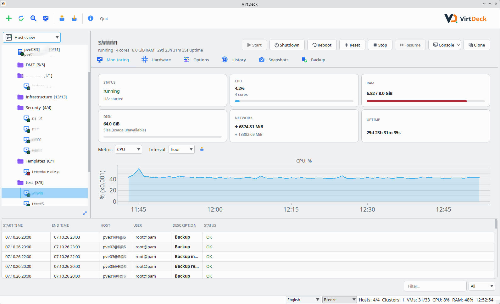 VirtDeck main window